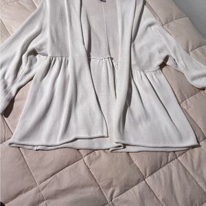 Chic White Women's Open-Front Cardigan